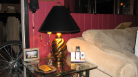 Superbe lampe de table vintage avec base en laiton