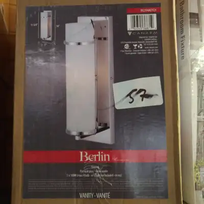 Light - Canarm, Berlin, Sconce, Chrome, Flat Opal Glass Tube, IV, View more