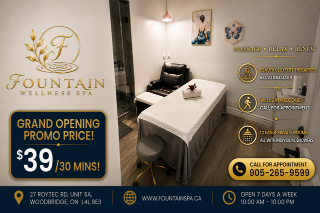 Best New Massage Spa Woodbridge Vaughan - Fountain Wellness Spa in Massage Services in Markham / York Region - Image 3