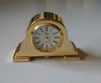 Vintage Ergo Quartz Novelty Miniature Brass  Mantle Desk Clock