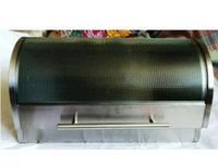 Stainless steel top roll glass food bread container