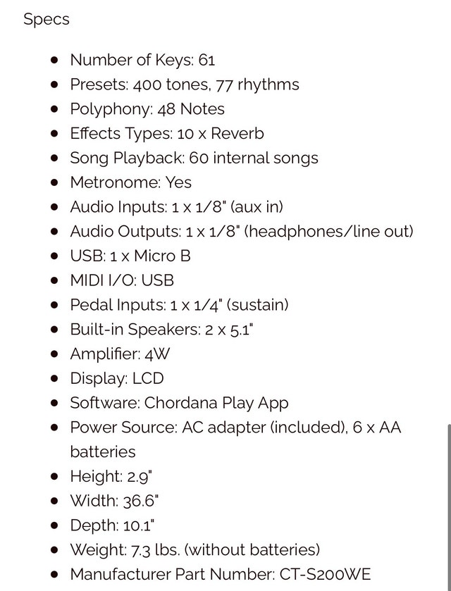Clavier / keyboard Casio / Casio tone CTS20 Pianos et claviers