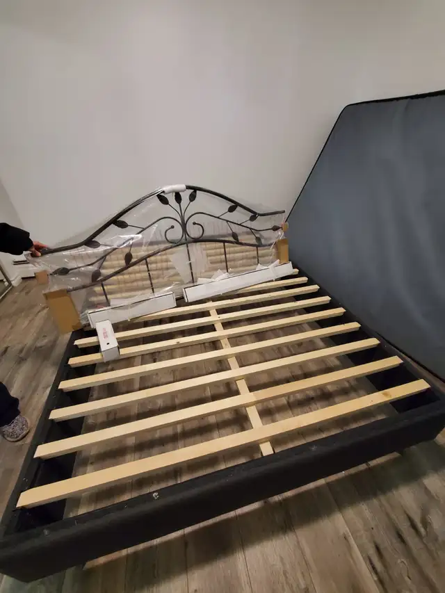 New Queen Head Board and Newer Bed Base in Beds & Mattresses in Edmonton - Image 2