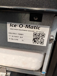 Ice-O-Matic under counter ice machine (broken)