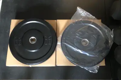 210lb rubber bumper plate set- brand new, View more