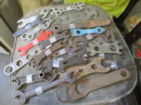 OLD CAST METAL WRENCH TOOLS $2.00 EA. LARGE VARIETY BIKE +++
