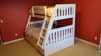 Bunk Bed Twin/Full white with drawers