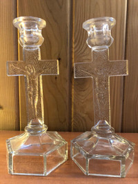 Antique : 2 chandeliers en verre