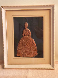 Antique Copper Art portraits - Lady and Gentleman