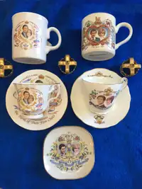 Collection cups and saucers Prince Charles and Princess Diana
