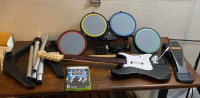 Rockband kit bundle Xbox 360 complète with guitar drums micro