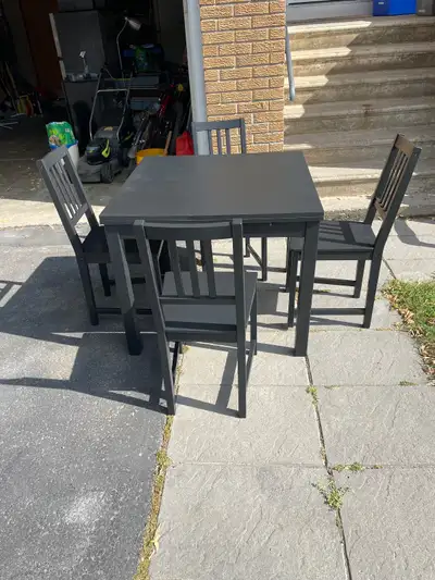 IKEA extendable table with 4 chairs, View more