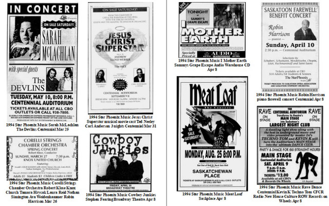 SASKATOON HISTORY - MUSIC CONCERTS 1000 posters 1990-1994 BOOK in Fiction in Saskatoon - Image 4