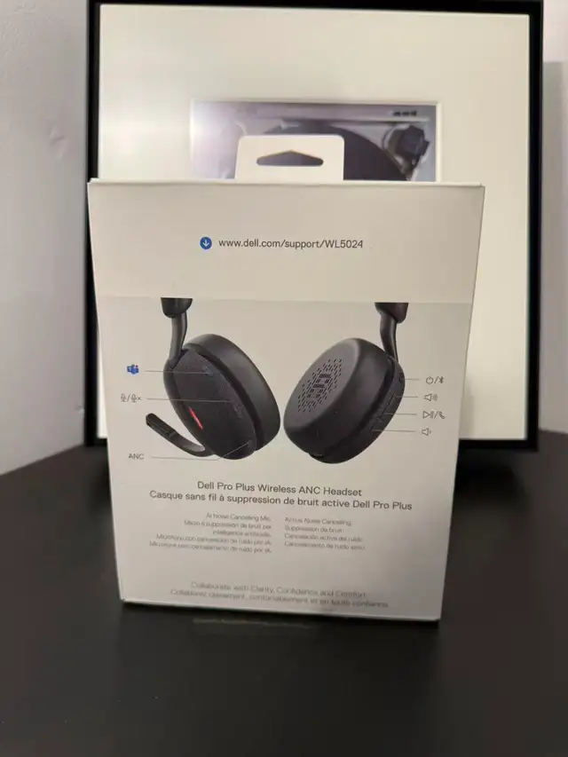 [BNIB] Dell Pro Wireless ANC Headset WL5024/Noise Cancelling in Speakers, Headsets & Mics in Markham / York Region - Image 3
