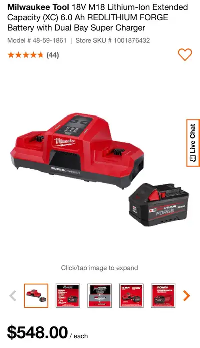 Milwaukee M18 SUPERCHARGER and FORGE 6.0 BATTERY, View more