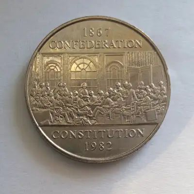 Canada 1867 Confederation Constitution Commemorative 1982 Dollar, View more