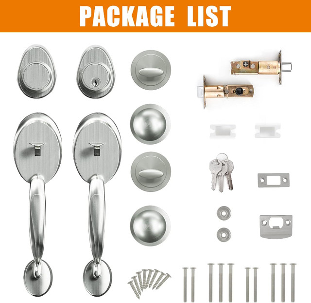 Front Door Double Handle Set with Deadbolt for Right & Left in Windows, Doors & Trim in Calgary - Image 3
