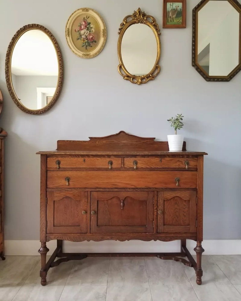 Antique Oak Buffet Delivery Available Hutches & Display