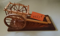 Vintage Wooden Traditional Red River Cart  Model