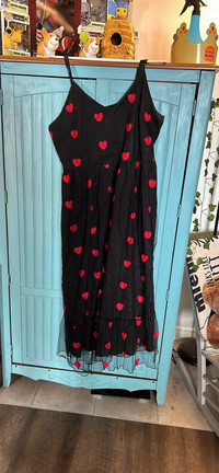Black Dress With Hearts 2X