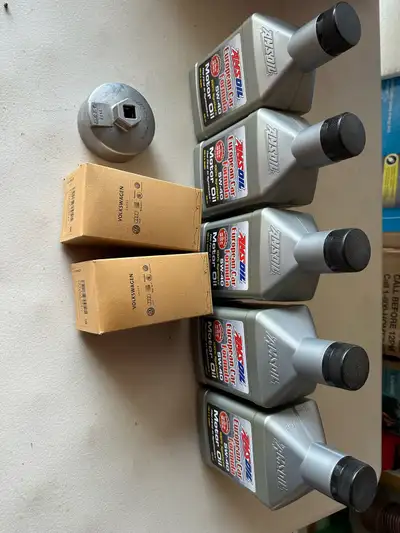 I am selling five quarts of Amsoil 5W-40 European car formula synthetic motor oil, along with two Ma...