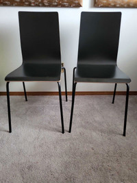 Estate Sale A Pair of Black Ikea Stacking Chairs in Excellent Co