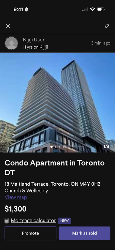 Toronto DT Master Bedroom with Private Bathroom for Sublet at 501 Yonge/18 Maitland Terrace 18 Maitl...