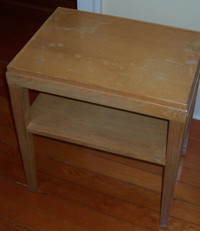 small sturdy Gibbard wooden table with shelf 24 x 21 x 15 inches