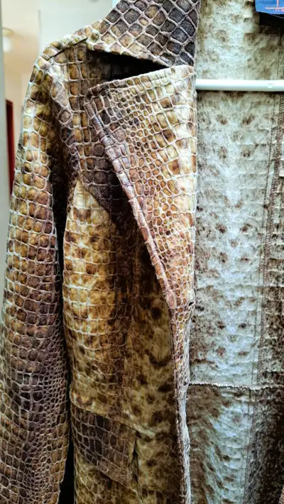 Women's Vintage Crocodile Skin Embossed Texture Long Blazer/Coat, View more