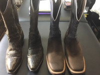 Women’s cowgirl boots two pairs left sizes 8.5, 7.5 