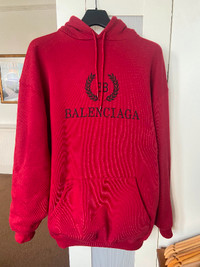 Balenciaga Red BB Crest Oversized Hoodie - Size XXS (Fits S-M)