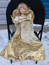 New  36 in tall porcelain Angel Tree Top or centerpi
