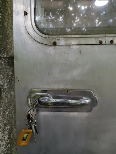 This is Ethel, a 34' (including hitch) 1949 Vagabond aluminium travel trailer. Ethel comes with lami...