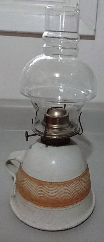 Vintage Kerosene  Pottery Lamp with Ceramic Base in Arts & Collectibles in Oshawa / Durham Region