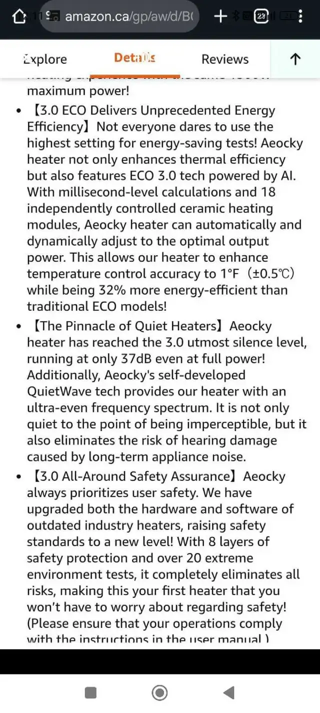 3rd-Gen AEOCKY Space Heaters for Indoor Use with AI Thermostat, 65561395455489128
