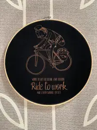 Embroidery Hoop Art - Ride to Work