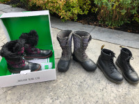 3 pairs Girl winter boots. (sizes 3T and 5)