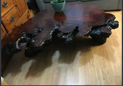 California Redwood Burl Coffee Table, View more