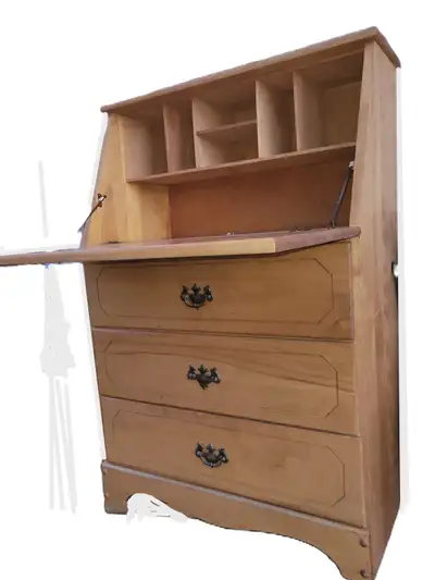 Vintage Slant Front Writing Desk Secretary, View more