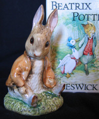 "BENJAMIN BUNNY SAT ON A BANK" FIGURINE (HEAD DOWN), BOXED