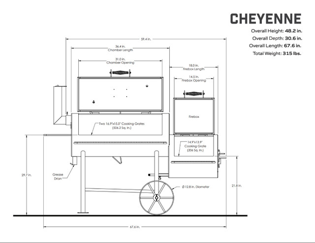 Yoder Cheyenne 16" Offset Smoker in BBQs & Outdoor Cooking in Calgary - Image 3