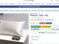 NEW Blissy  100% Mulberry Silk one King size pillow case $65.