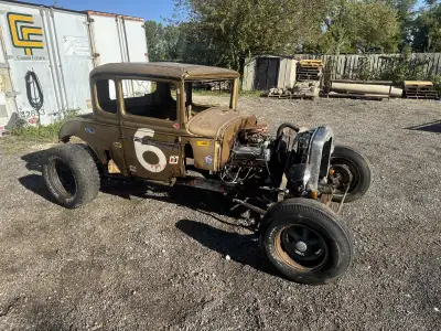 1931 Ford model a coupe All steel body Was a former dirt track race car Sitting on a hot rod, chassi...