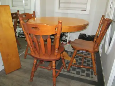 DINING SET_VINTAGE_SOLID WOOD(MAPLE)_MADE IN CANADA BY "VILAS", View more