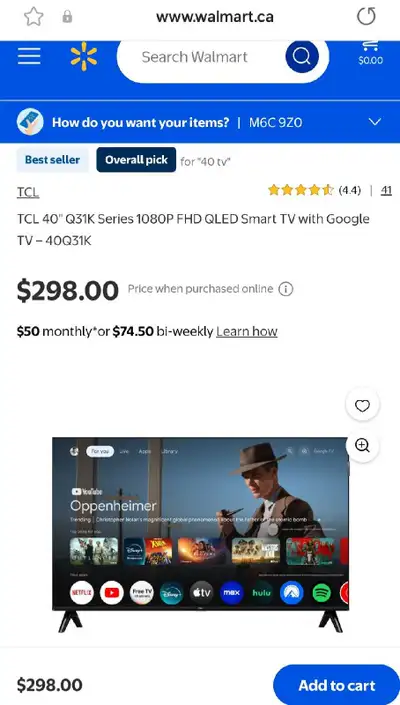TCL 40" Q31K Series 1080P FHD QLED Smart TV with Google TV, View more
