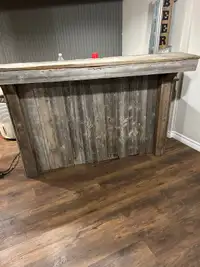 Barn board bar hand built 