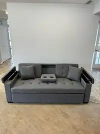 New Sofa Bed with Side Arm Rest Storage & Cup Holders In Sale