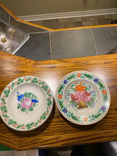Vintage Hungarian Porcelain Hand painted Wall Plates (2 pcs), View more