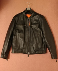 Mens Leather Biker Motorcycle Jacket Medium 