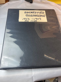 VINTAGE ROCHESTER CARB DEALER BINDER OF BULLETINS SPECS #M01618